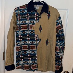 Retro Aztec rodeo button down